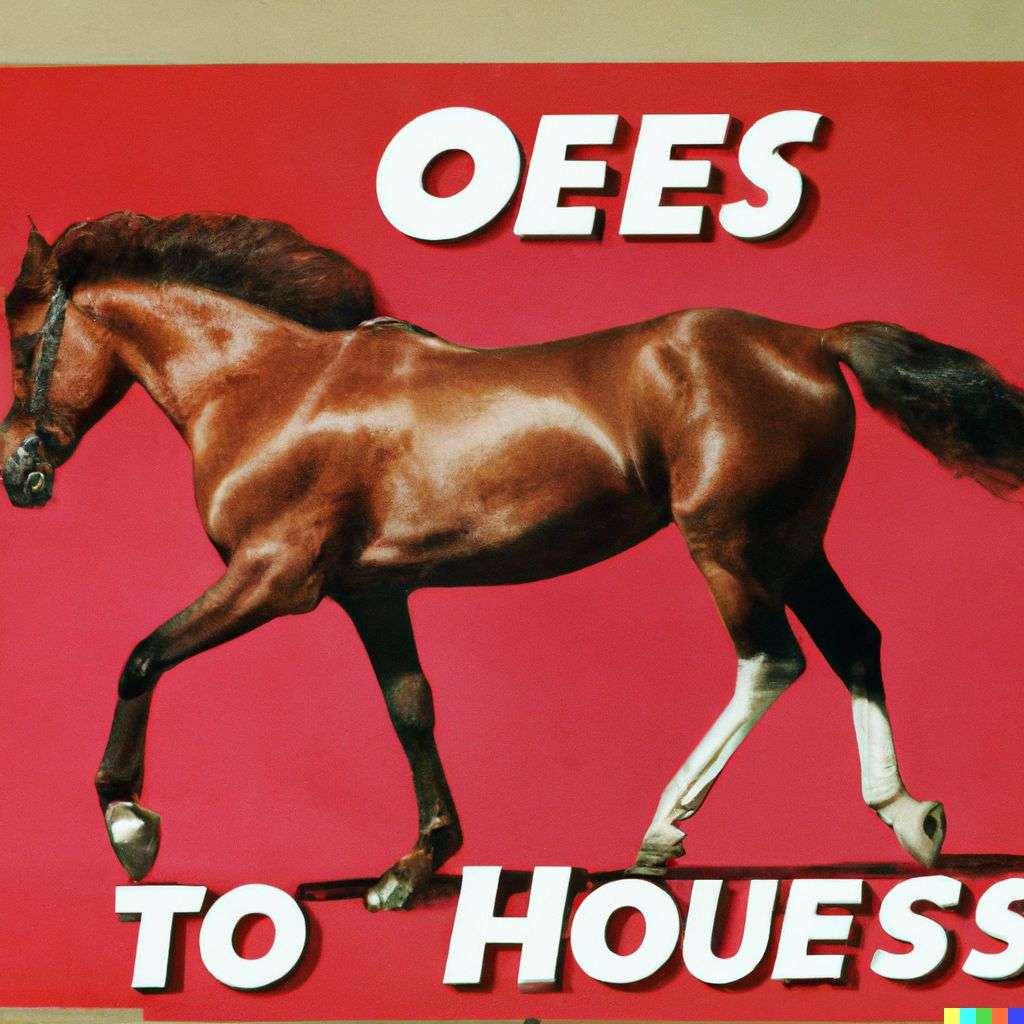 a horse, advertisement from the '80s